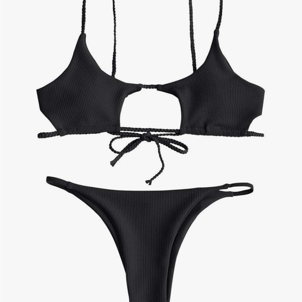 NWT Zaful Elegant Black Bikini Set